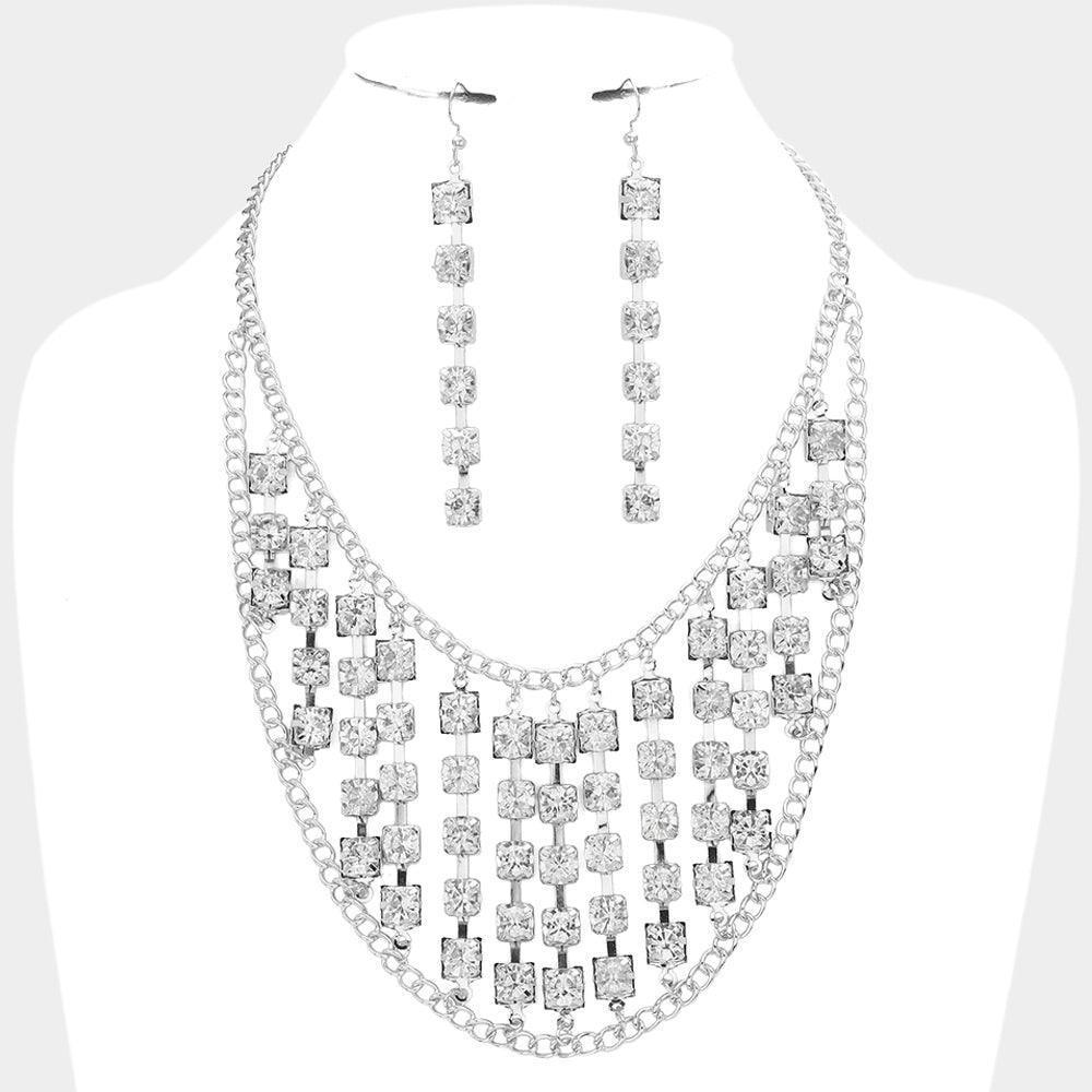 Round Stone Cluster Bib Necklace - Jewelry Store by Erik Rayo