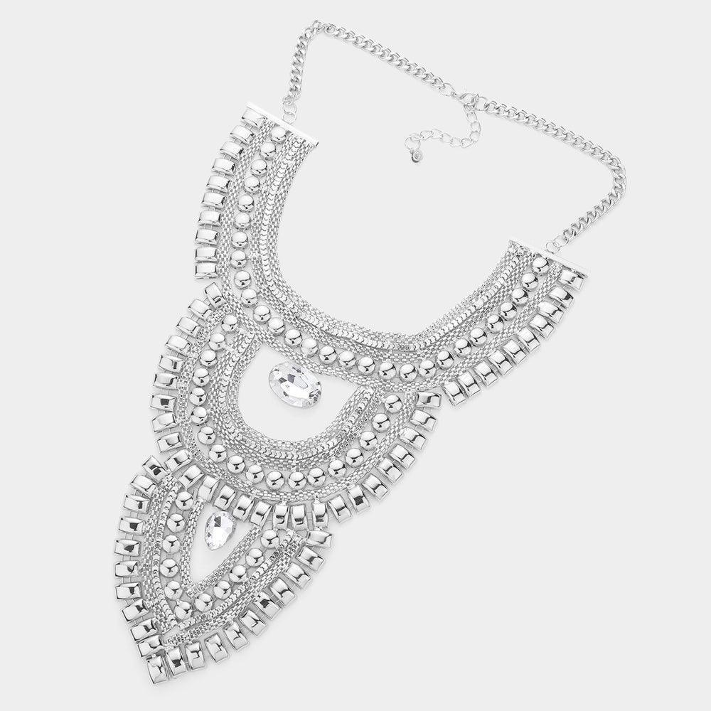 Stone Pointed Metal Statement Necklace - Jewelry Store by Erik Rayo