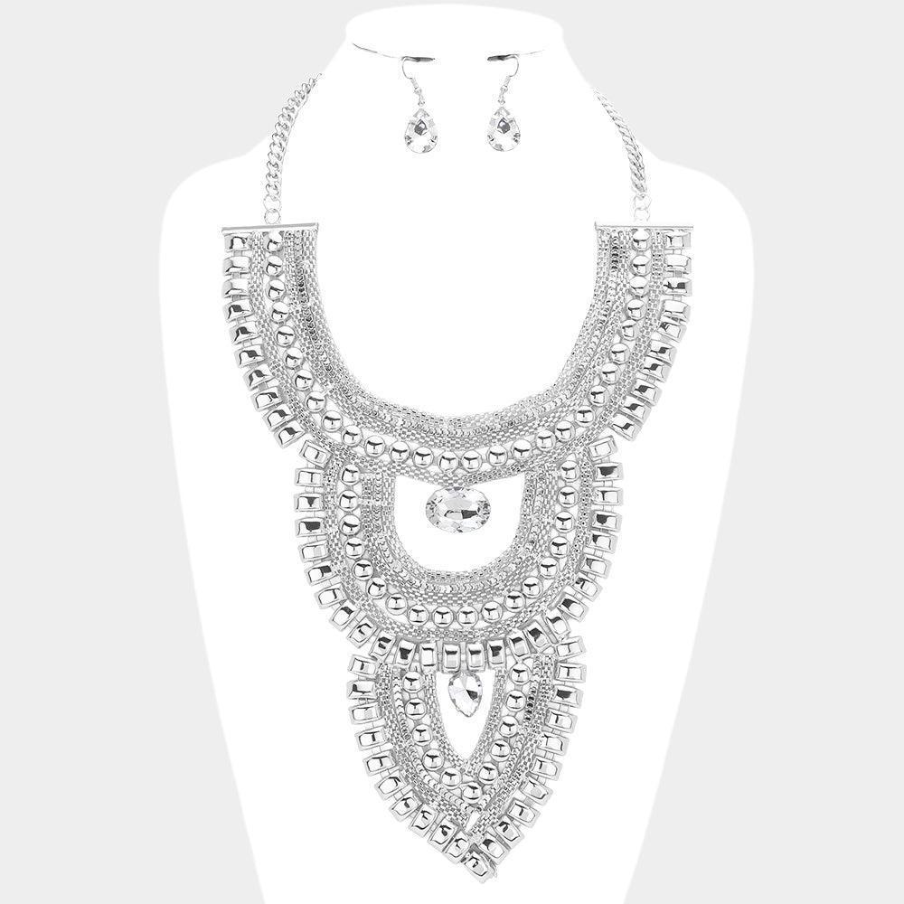 Stone Pointed Metal Statement Necklace - Jewelry Store by Erik Rayo