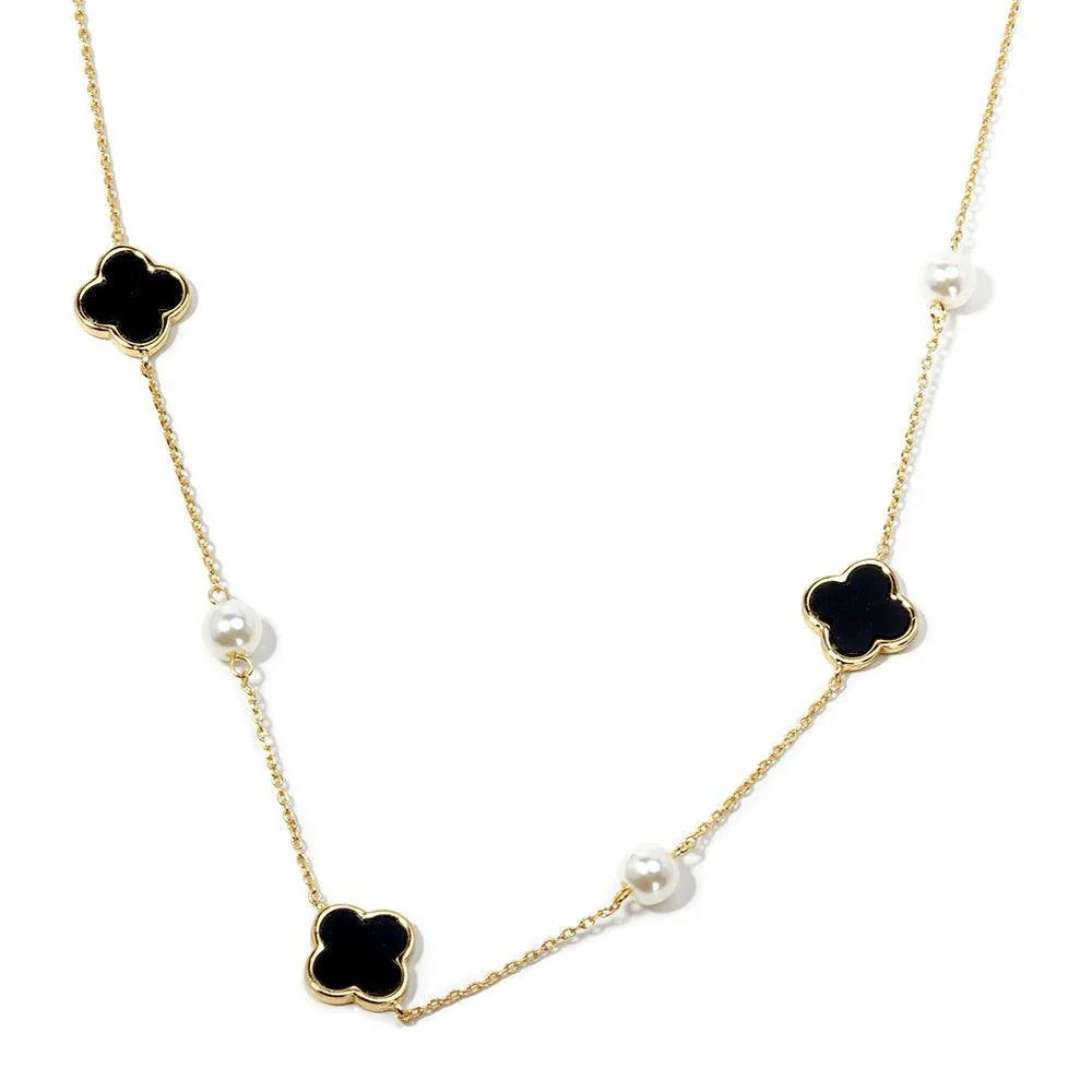 Gold Gold Dipped Quatrefoil Station Necklace - Jewelry Store by Erik Rayo