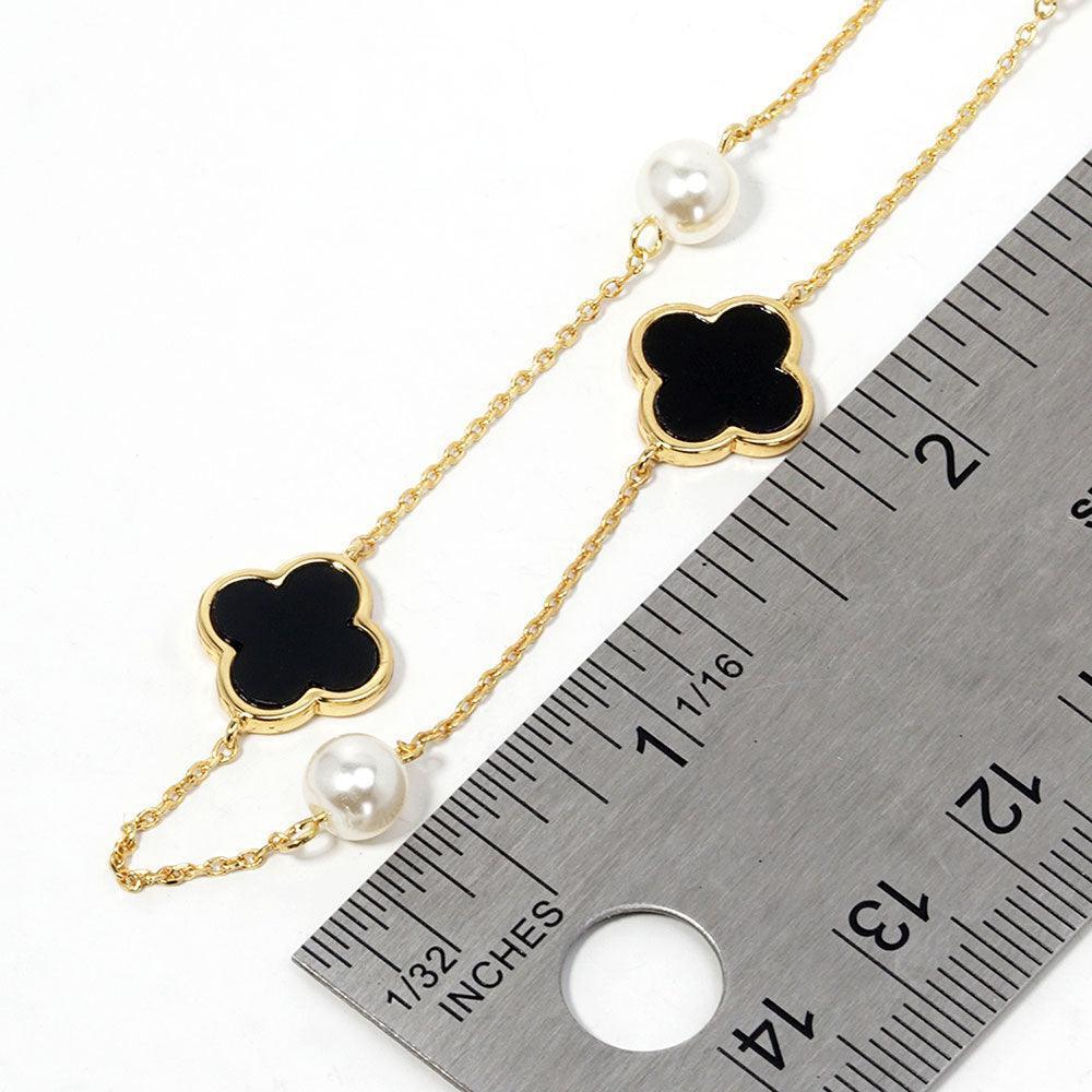 Gold Gold Dipped Quatrefoil Station Necklace - Jewelry Store by Erik Rayo