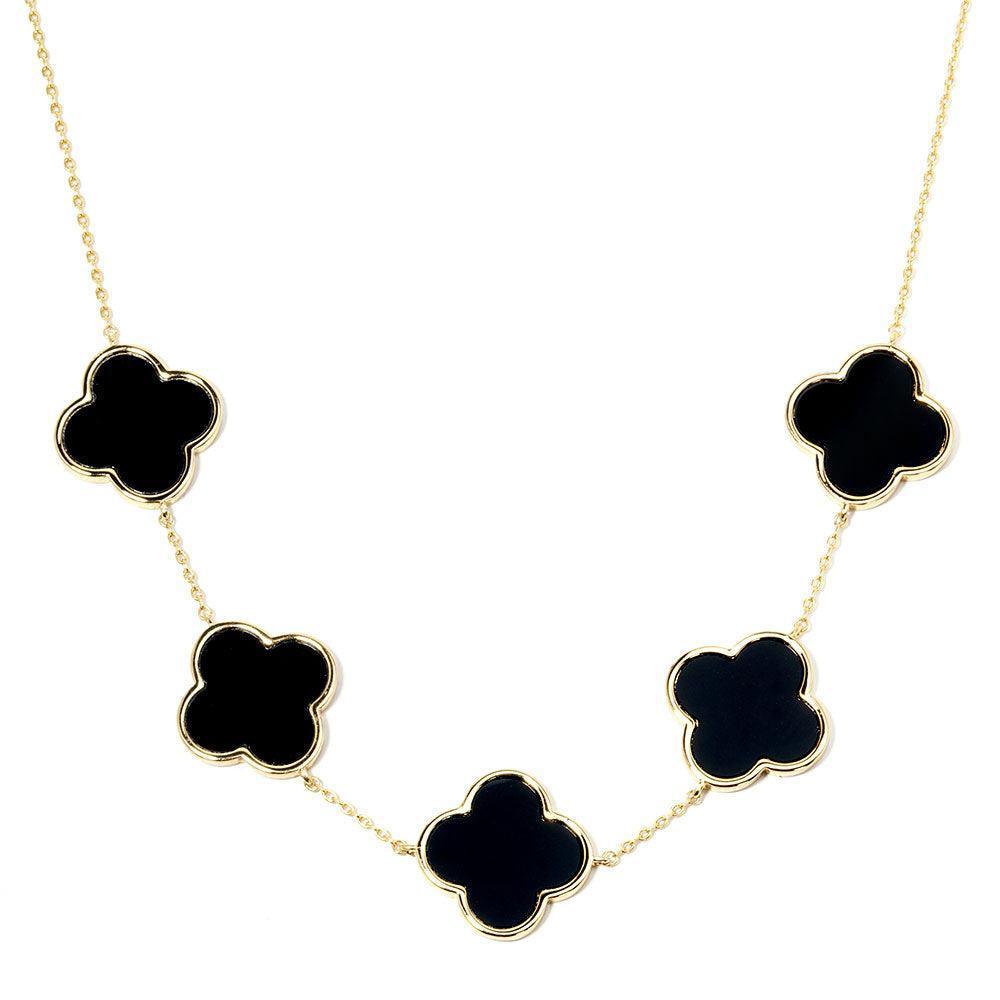 Gold Gold Dipped Quatrefoil Station Necklace - Jewelry Store by Erik Rayo