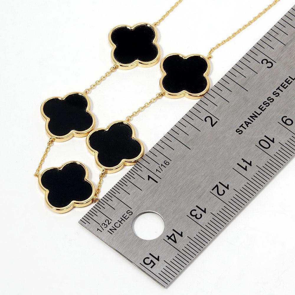 Gold Gold Dipped Quatrefoil Station Necklace - Jewelry Store by Erik Rayo