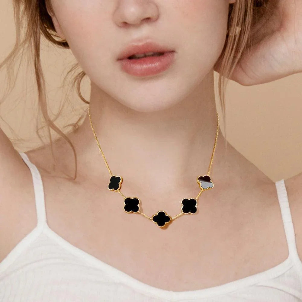 Gold Gold Dipped Quatrefoil Station Necklace - Jewelry Store by Erik Rayo