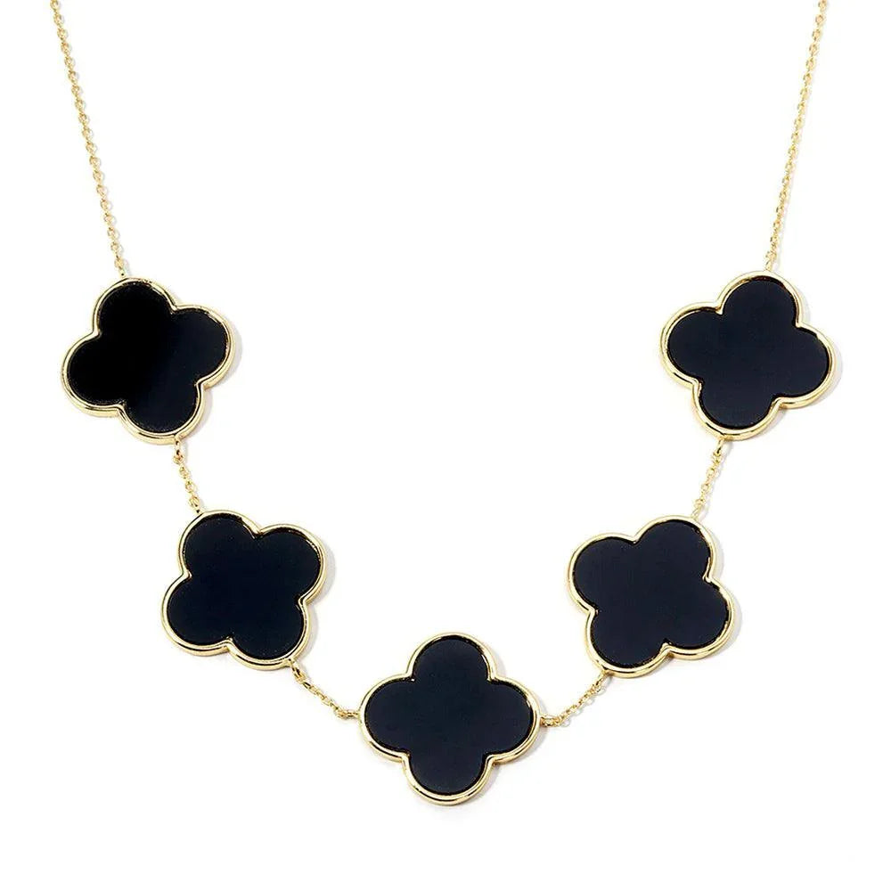 Gold Gold Dipped Quatrefoil Station Necklace - Jewelry Store by Erik Rayo