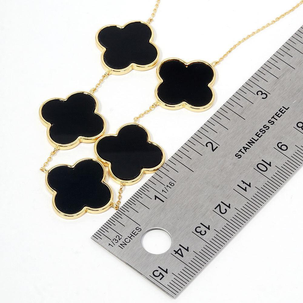 Gold Gold Dipped Quatrefoil Station Necklace - Jewelry Store by Erik Rayo