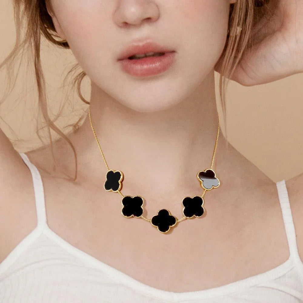 Gold Gold Dipped Quatrefoil Station Necklace - Jewelry Store by Erik Rayo