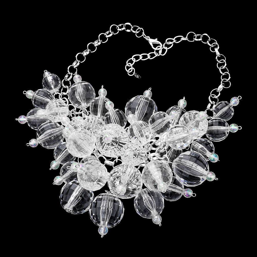 Faceted Clear Ball Statement Necklace - Jewelry Store by Erik Rayo