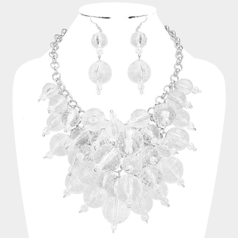 Faceted Clear Ball Statement Necklace - Jewelry Store by Erik Rayo