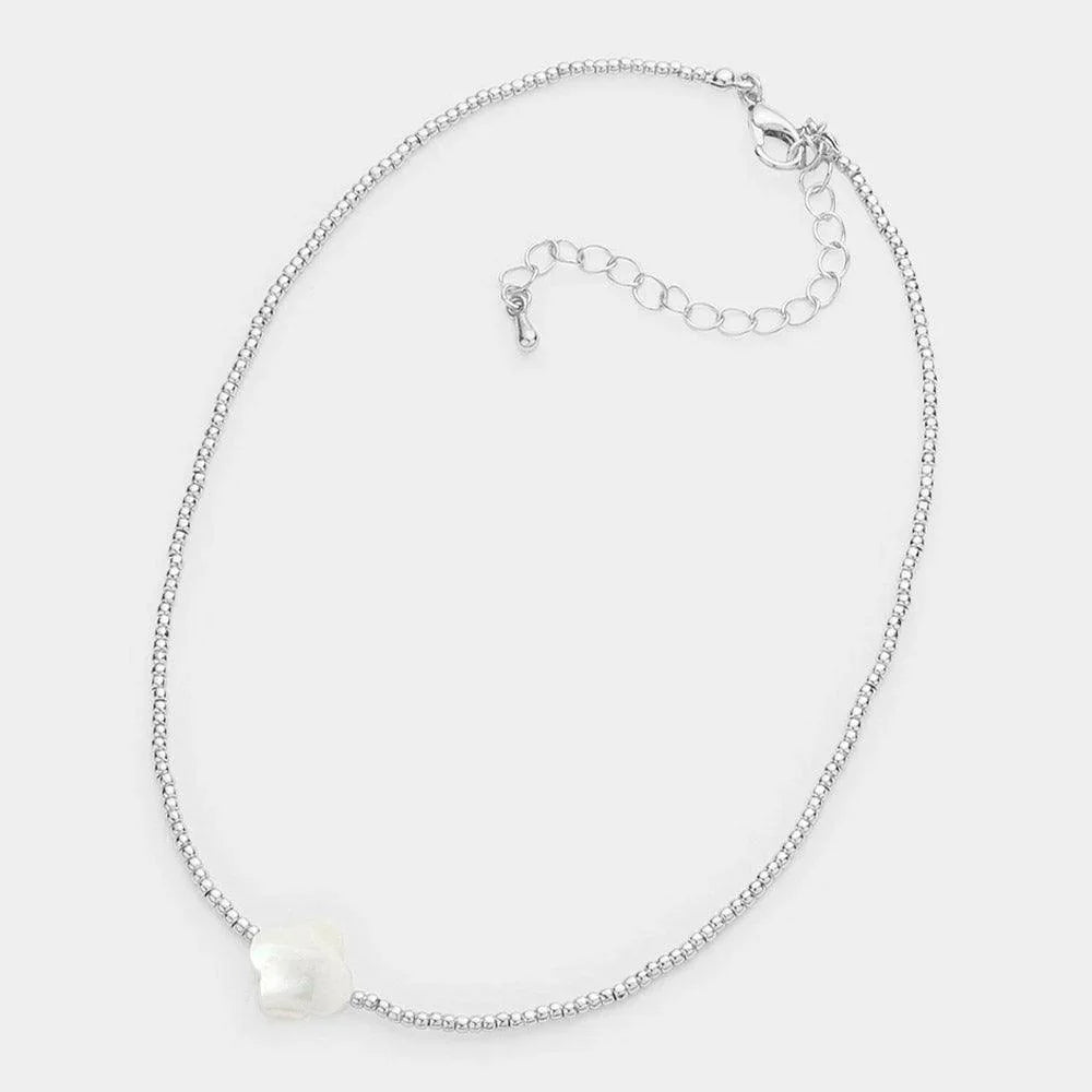 Quatrefoil Accented Seed Beaded Necklace - Jewelry Store by Erik Rayo