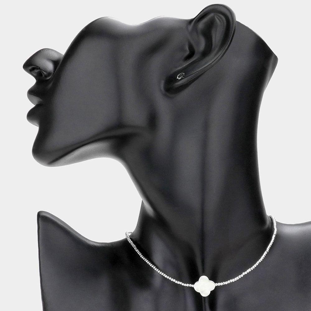 Quatrefoil Accented Seed Beaded Necklace - Jewelry Store by Erik Rayo