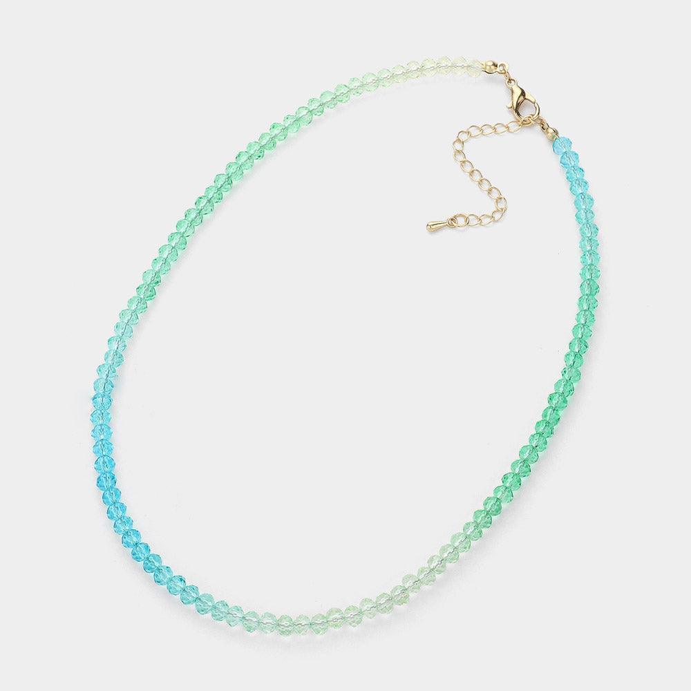 Green Ombre Faceted Beaded Necklace - Jewelry Store by Erik Rayo