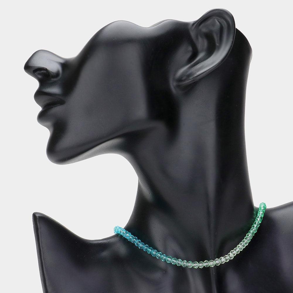 Green Ombre Faceted Beaded Necklace - Jewelry Store by Erik Rayo