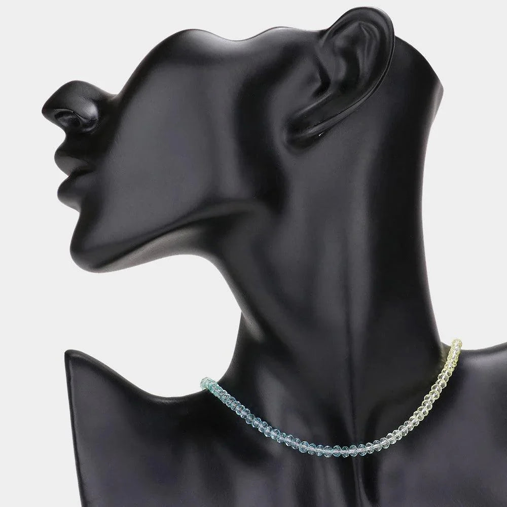 Blue Ombre Faceted Beaded Necklace - Jewelry Store by Erik Rayo