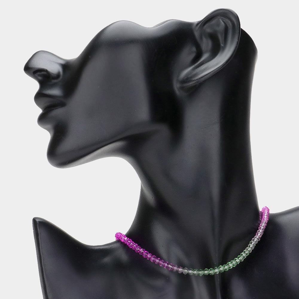 Gold Ombre Faceted Beaded Necklace