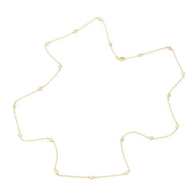 Load image into Gallery viewer, Gold Gold Dipped Brass Metal Round CZ Station Necklace

