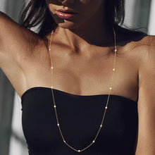Load image into Gallery viewer, Gold Gold Dipped Brass Metal Round CZ Station Necklace
