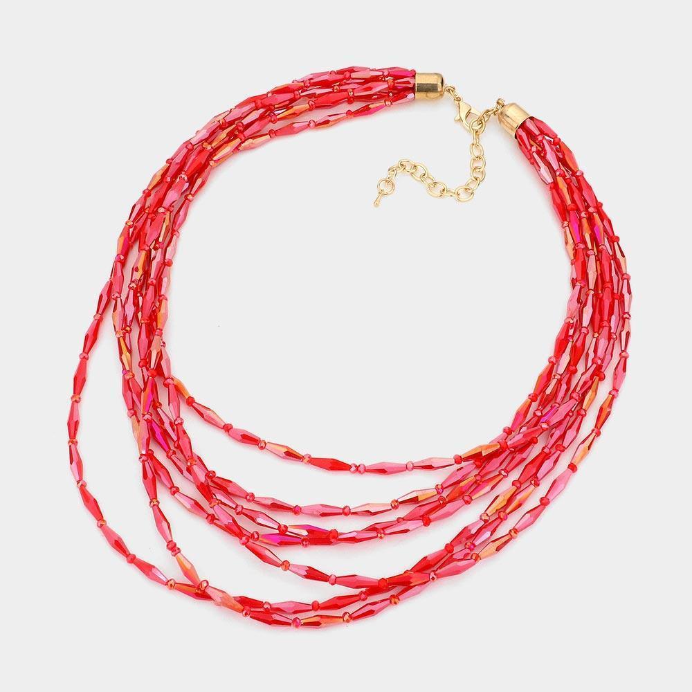 Multi Layered Beaded Bib Necklace - Jewelry Store by Erik Rayo