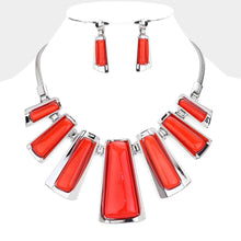 Load image into Gallery viewer, Red Epoxy Bar Metal Chain Necklace
