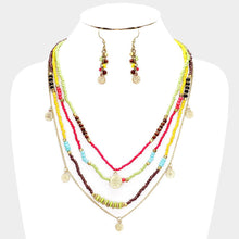 Load image into Gallery viewer, Gold Multi Bead Round Metal Layered Necklace
