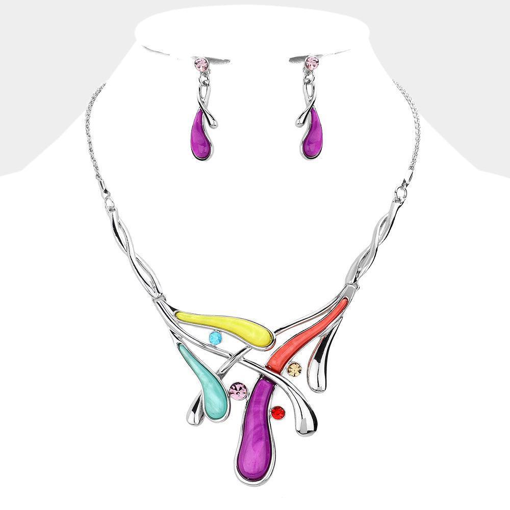 Stone Embellished Abstract Necklace - Jewelry Store by Erik Rayo