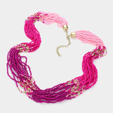 Load image into Gallery viewer, Red Seed Beaded Multi Layered Necklace

