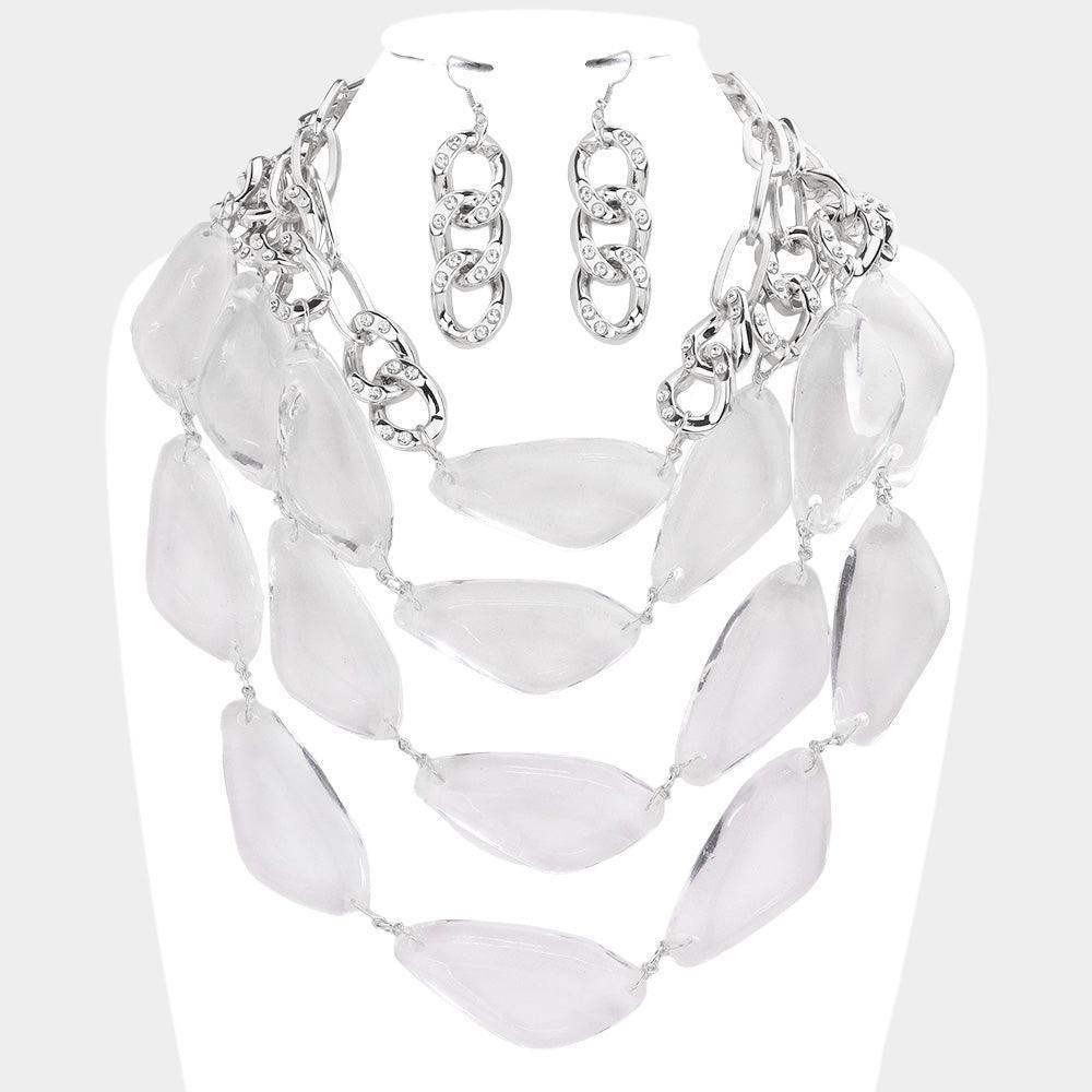 Abstract Lucite Bead Multi Layered Necklace - Jewelry Store by Erik Rayo