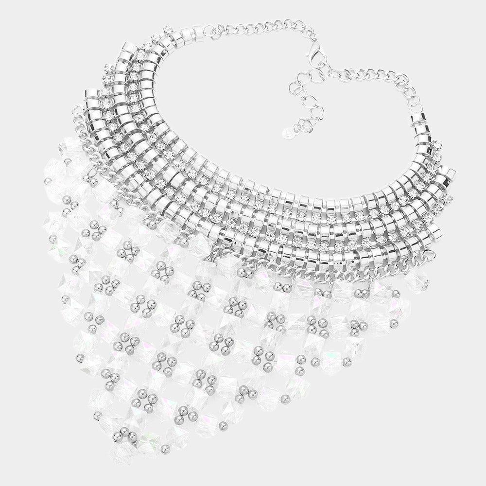Faceted Cube Bead Cluster Bib Necklace - Jewelry Store by Erik Rayo