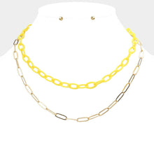 Load image into Gallery viewer, Yellow Double Layered Chain Necklace
