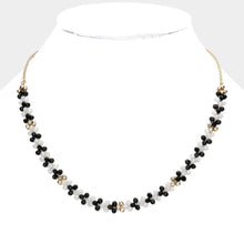 Load image into Gallery viewer, White Flower Faceted Beaded Necklace
