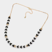 Load image into Gallery viewer, White Flower Faceted Beaded Necklace
