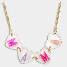 Load image into Gallery viewer, MAMA Message Glittered Lucite Heart Link Necklace
