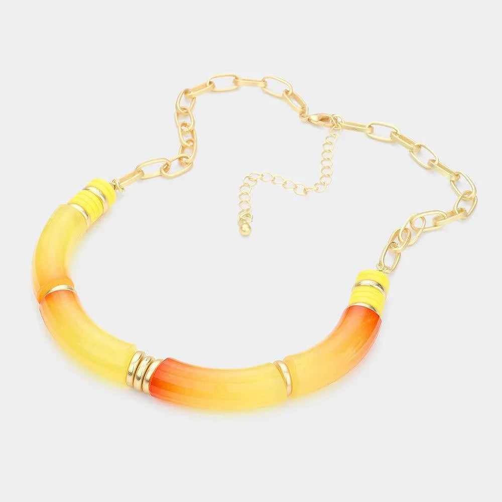 Yellow Ombre Resin Necklace - Jewelry Store by Erik Rayo