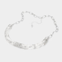 Load image into Gallery viewer, Silver Glittered Lucite Resin Necklace
