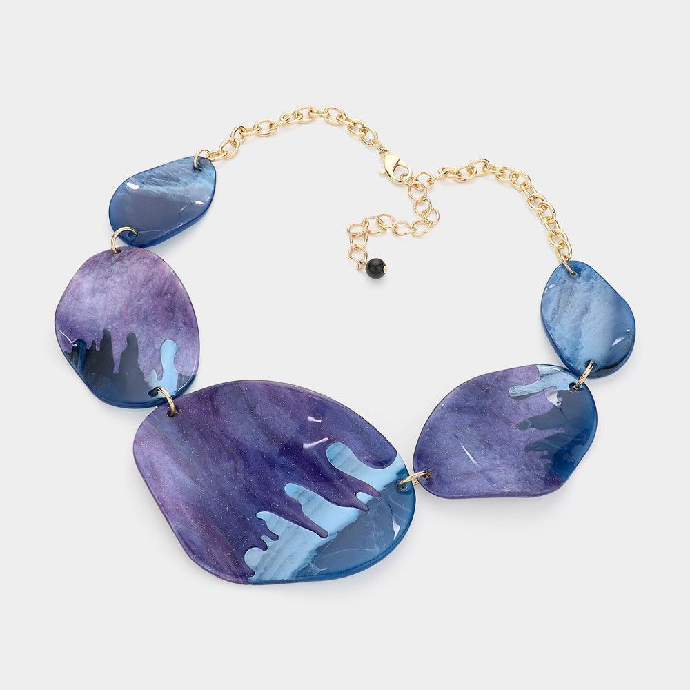 Blue Abstract Glitter Necklace - Jewelry Store by Erik Rayo