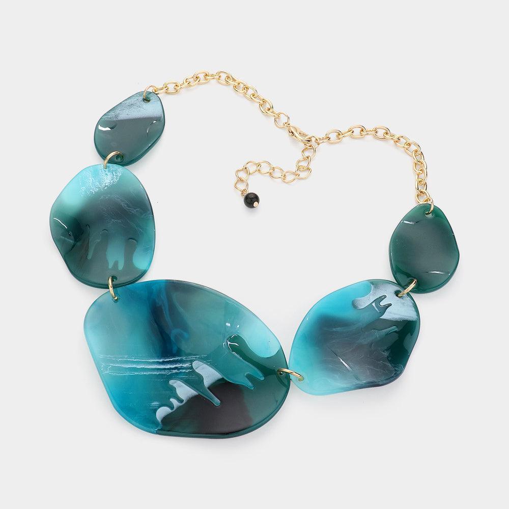 Turquoise Abstract Glitter Necklace - Jewelry Store by Erik Rayo