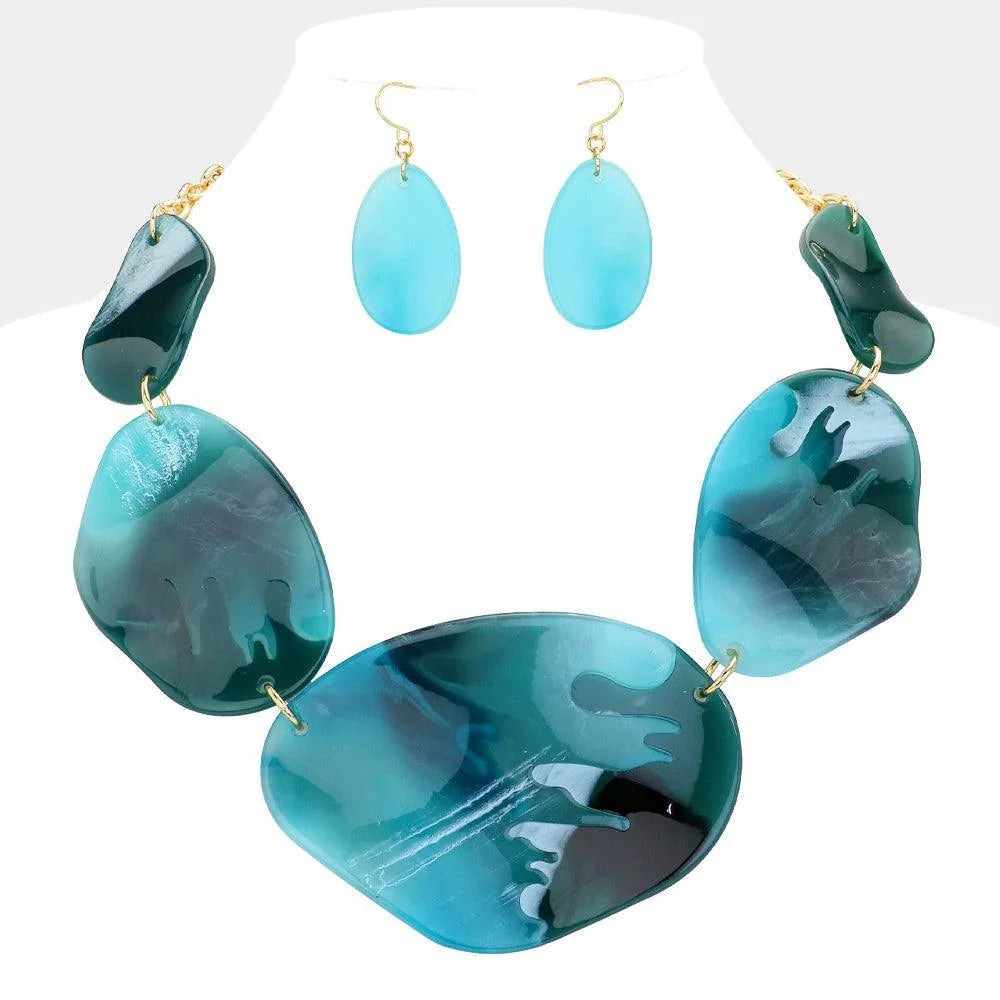 Turquoise Abstract Glitter Necklace - Jewelry Store by Erik Rayo