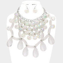 Load image into Gallery viewer, Lucite Bead Cluster Teardrop Link Statement Necklace

