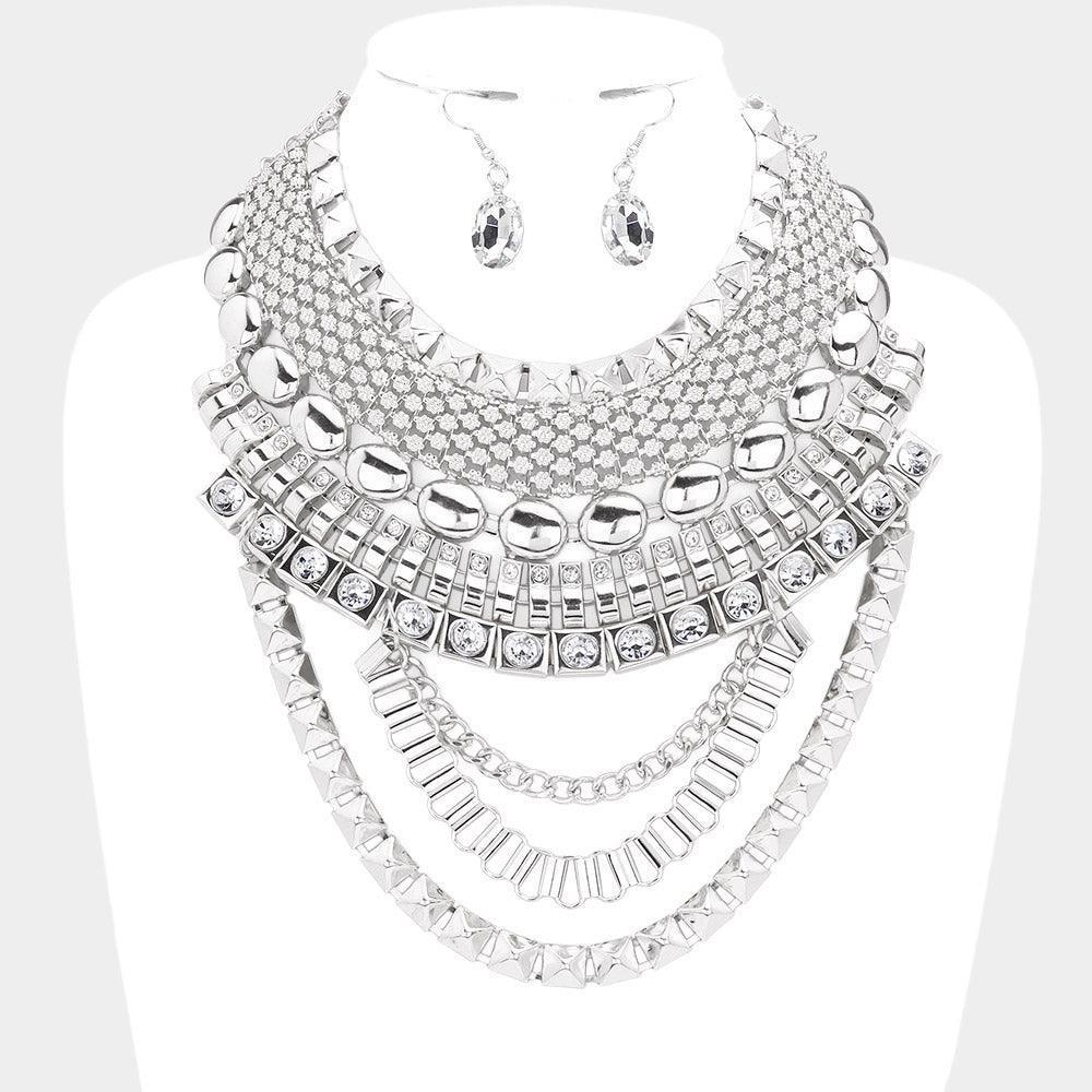 Stone Embellished Statement Necklace - Jewelry Store by Erik Rayo