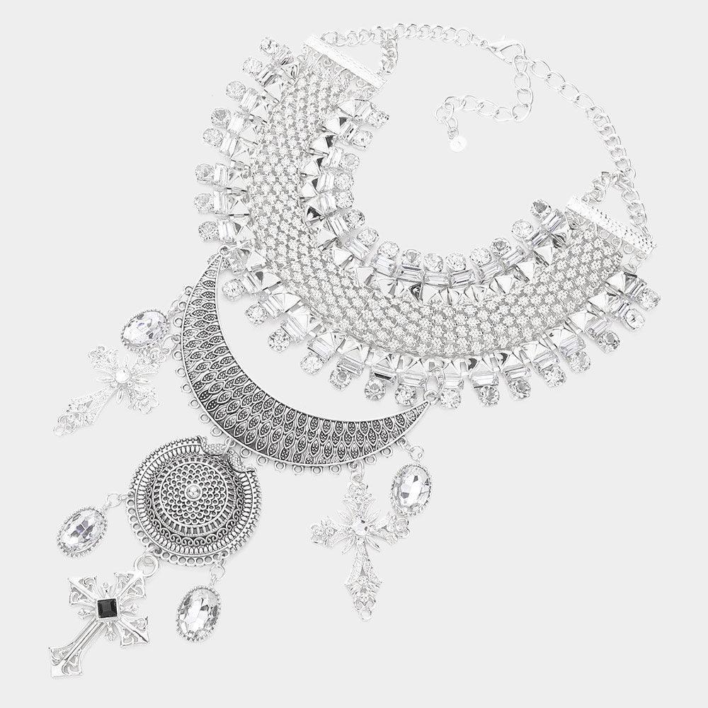 Triple Cross Accented Statement Necklace - Jewelry Store by Erik Rayo