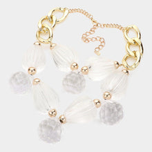 Load image into Gallery viewer, Gold Bold Lucite Bead Statement Necklace

