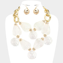 Load image into Gallery viewer, Gold Bold Lucite Bead Statement Necklace
