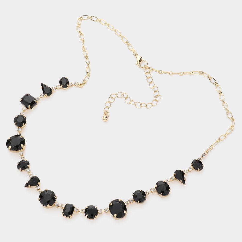 Black Geometric Stone Collar Necklace - Jewelry Store by Erik Rayo