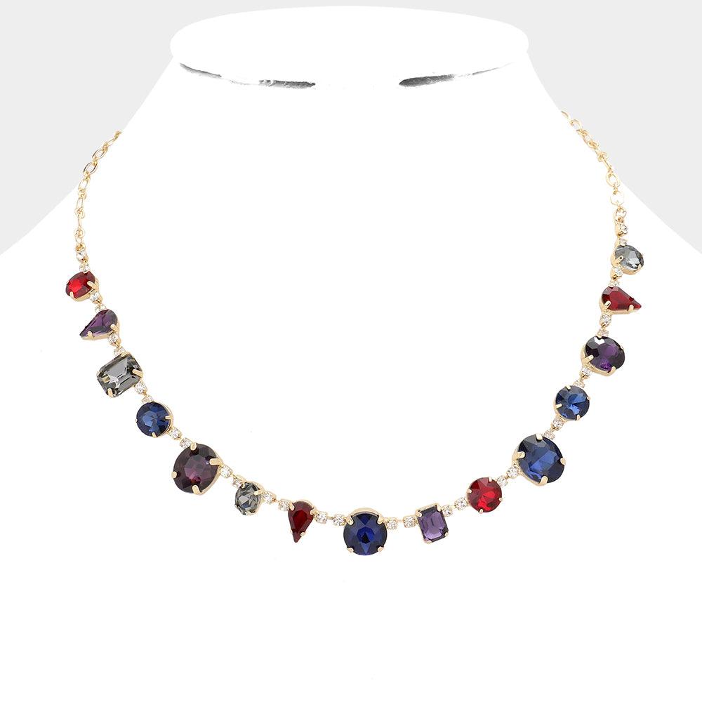 Geometric Stone Collar Necklace