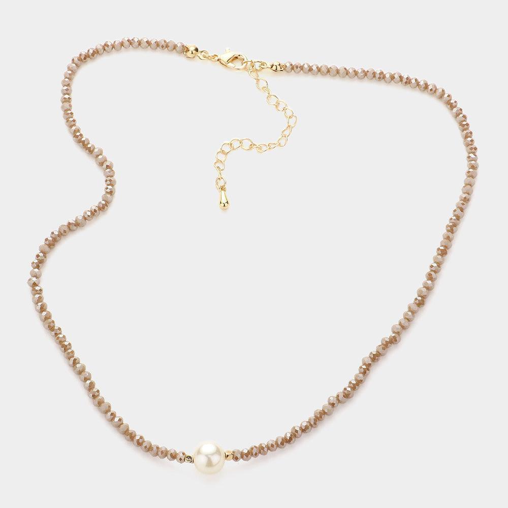 Pearl Accented Faceted Beaded Necklace - Jewelry Store by Erik Rayo