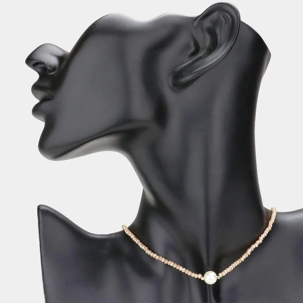 Pearl Accented Faceted Beaded Necklace - Jewelry Store by Erik Rayo