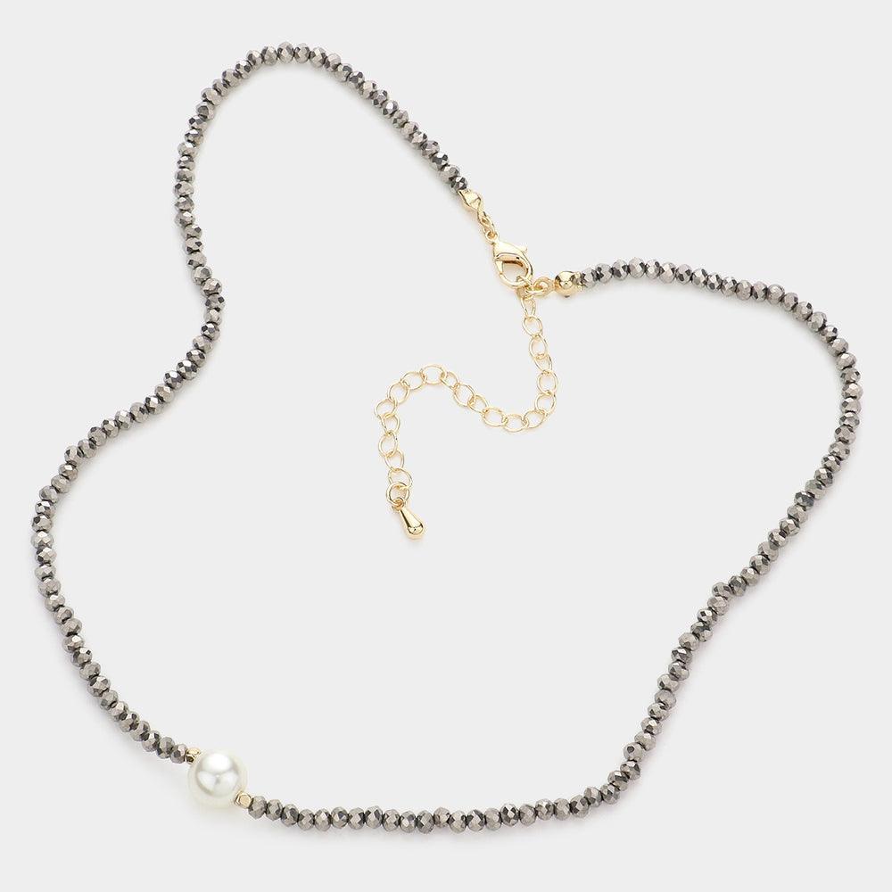 Pearl Accented Faceted Beaded Necklace - Jewelry Store by Erik Rayo