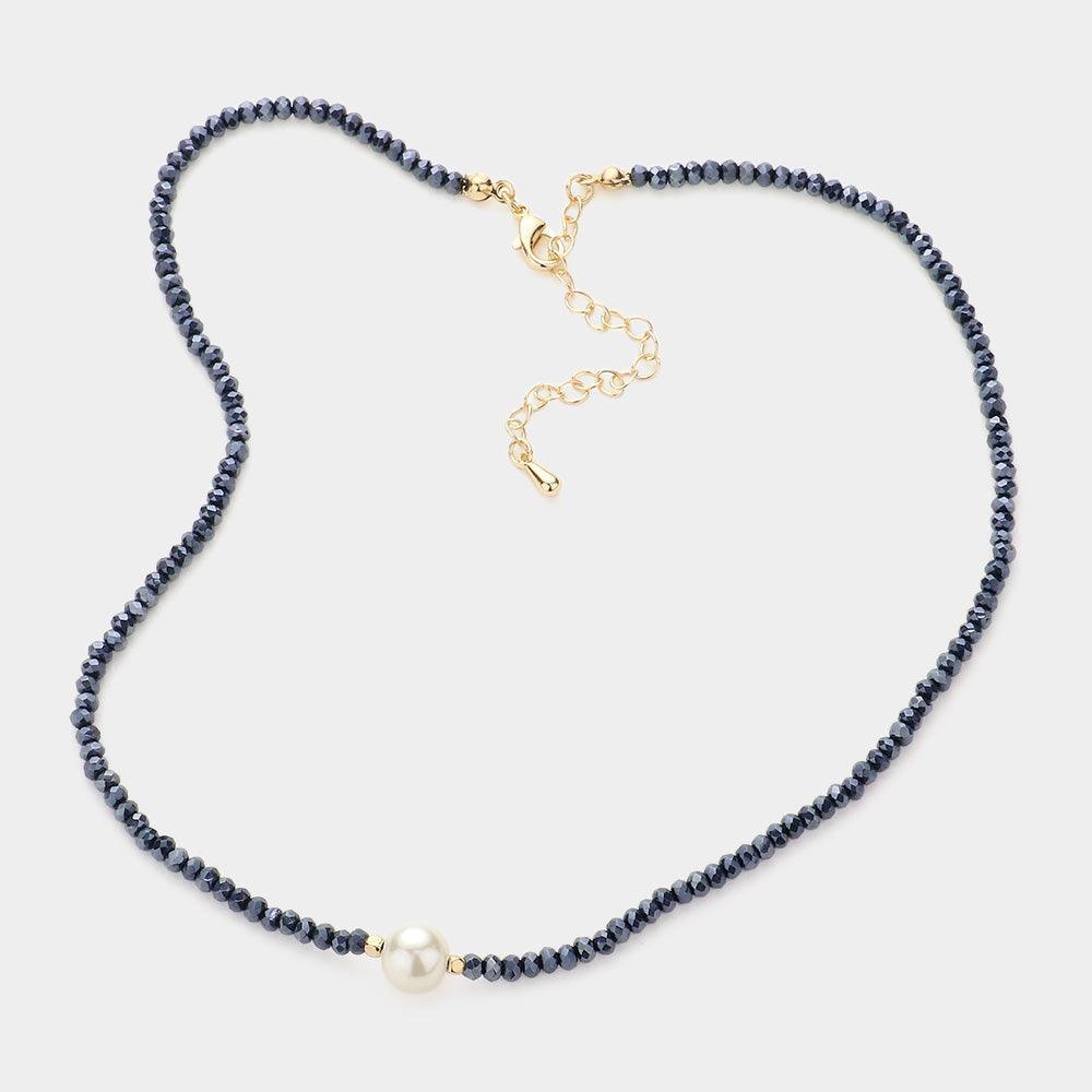 Pearl Accented Faceted Beaded Necklace - Jewelry Store by Erik Rayo