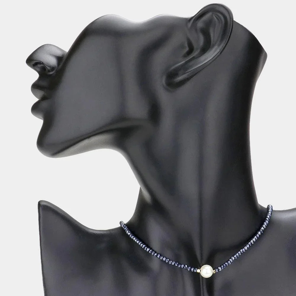 Pearl Accented Faceted Beaded Necklace - Jewelry Store by Erik Rayo