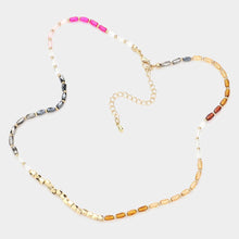 Load image into Gallery viewer, White Metal Beads Pointed Faceted Beaded Necklace
